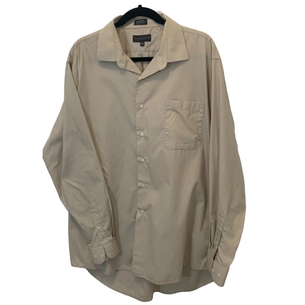 Covington Mens Long Sleeve Dress Shirt Size XL 17-17.5 36-37